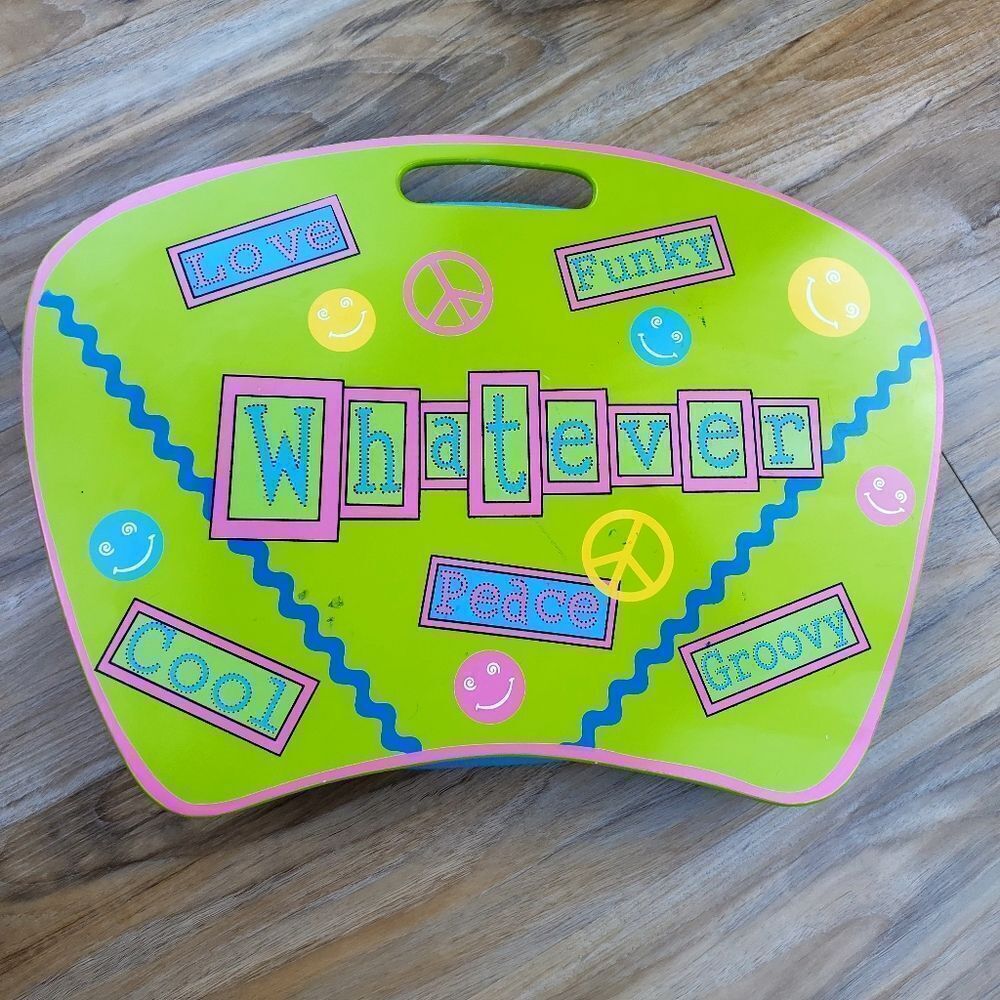 💜Rare Neon Multicolored "Whatever" Lightweight Portable Lap Desk